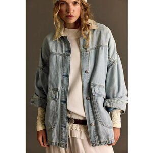 Free People Lemon Denim Jacket Womens S Chore Coat Barn Coat Hipster Western